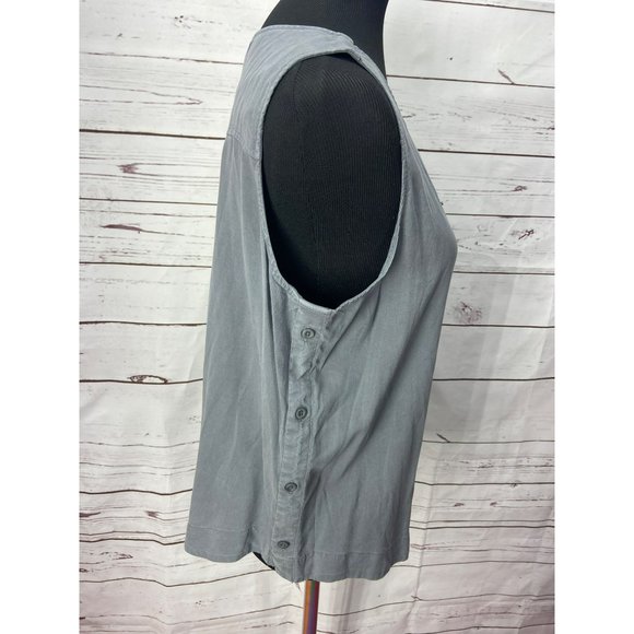 Side Stitch Gray Hi Low Size Medium Sleeveless Tank Top - Picture 2 of 6